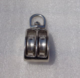1 1/2" NICKLE PLATED DOUBLE SWIVEL PULLEY