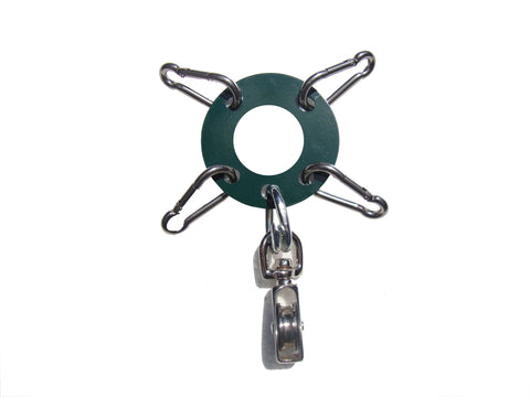 Heavy Duty 1/8th"  Steel - Antenna Guy Ring w/ 4 Stainless Steel Clips + Zinc Plated Pulley - Green FREE SHIPPING WITHIN THE U.S.!