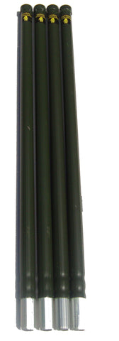 UNUSED Surplus 4' Ribbed Aluminum Antenna Tower Mast Sections - Lot of 4 - Female End of Mast with ring